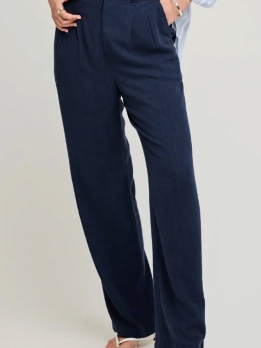 Gentle Fawn Blue Wide leg Linen blend Pants XS